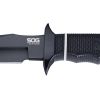 SOG Tech Bowie, Black Kraton Handle, Black TiNi Plain Blade w/Sheath