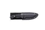 First Edge Knives 5050 Special Forces Survival Knife Full Tang, Black G10 Handle, Black Plain