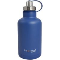 Eco Vessel Boss Triple Insulated Stainless Steel Beer Growler Bottle w/Infuser Blue 64 oz