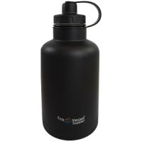 Eco Vessel Boss Triple Insulated Stainless Steel Beer Growler Bottle w/Infuser Black 64 oz