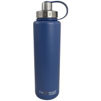 Eco Vessel Bigfoot Triple Insulated Stainless Steel Water Bottle Tea, Fruit, Ice Strainer, Blue 45 Oz