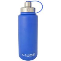 Eco Vessel Boulder Triple Insulated Stainless Steel Water Bottle Tea, Fruit, Ice Strainer Blue 32 oz