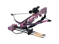 SA SPORTS MUDDY GIRL FEVER RECURVE STYLE CROSSBOW PACKAGE W/SCOPE - 175LB PINK