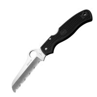 Spyderco Atlantic Salt, Black FRN Handle, Sheepsfoot Serrated Blade Rescue & EMT