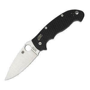 Spyderco Manix 2 XL, Black G10 Handle, Leaf-Shaped Plain Blade w/Clip