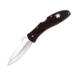 Spyderco Centofante 3, Black FRN Handle, Clip-Point Plain Blade w/Clip