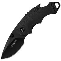 Shuffle, Black GFN K-Texture Handle,Plain Blade Knife w/Clip