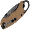 Kershaw Knives Shuffle II, Tan GFN Handle Knife, Blackwash Tanto Plain Blade w/Clip