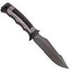 SOG Knives Seal Strike, Black Handle, Black ComboEdge Blade Knife w/Molded Sheath