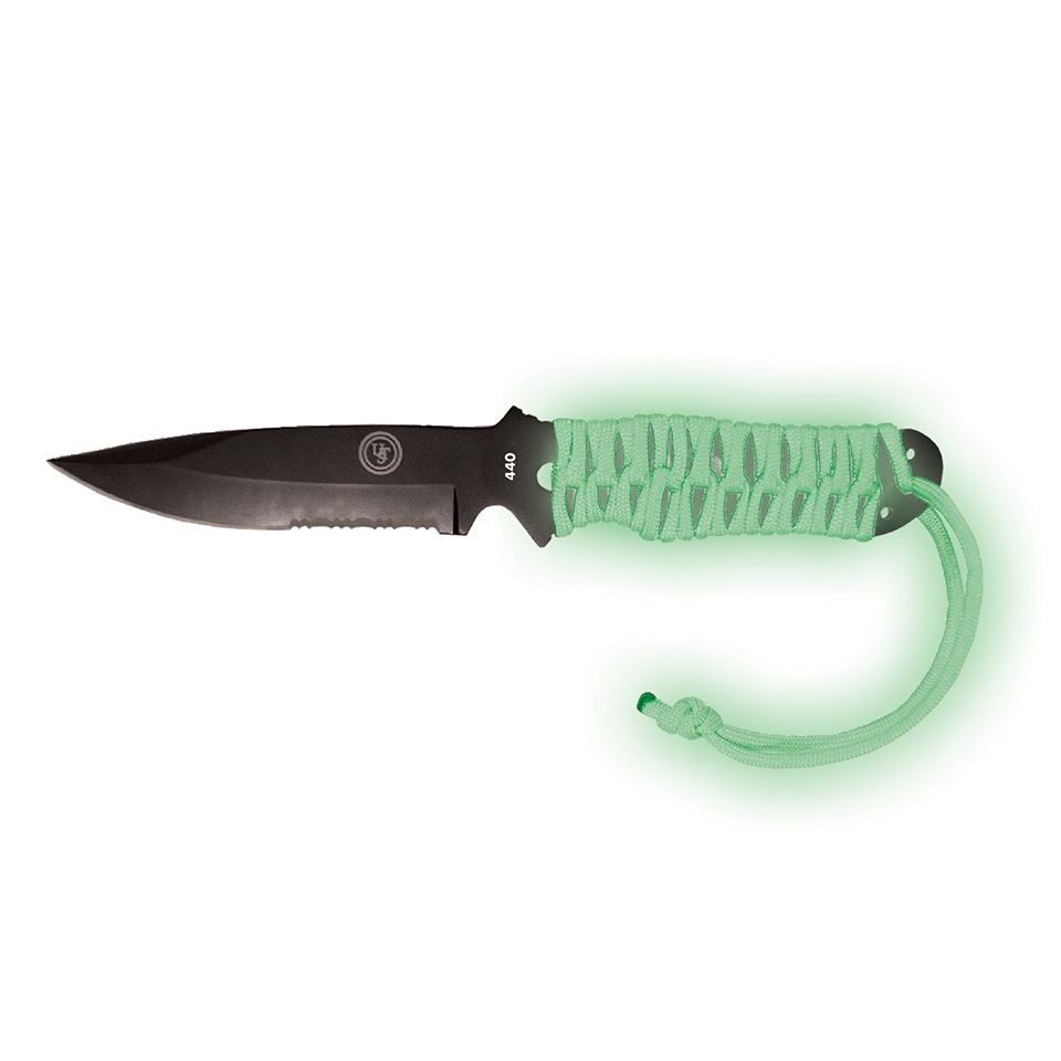 ULTIMATE SURVIVAL TECHNOLOGIES PARAKNIFE 4.0 SERRATED w/ FIRESTARTER GLO