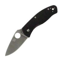 "Spyderco" Persistence, Black G10 Handle, Drop-Point Plain w/Clip